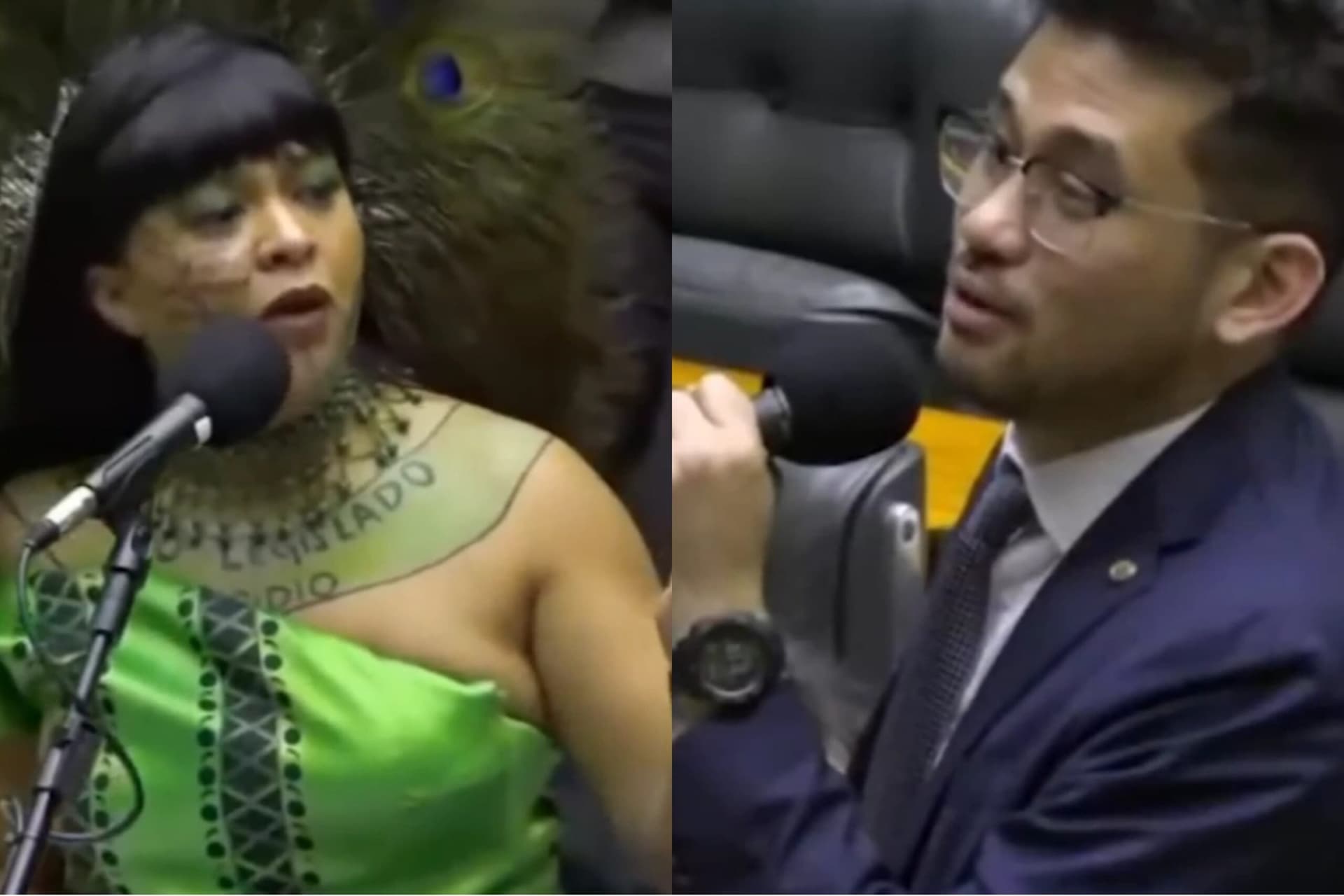 Deputados Célia Xakriabá e Kim Kataguiri trocam ofensas na Câmara; polícia legislativa é acionada