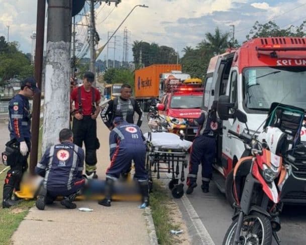 Motociclista derrapa na Avenida Buriti, fica ferido e causa retenção no trânsito
