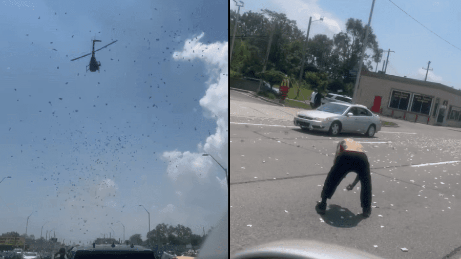 VÍDEO: nos EUA, família de empresário falecido faz “chuva de dinheiro” para cumprir seu último desejo