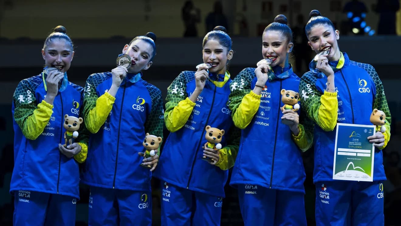 Brasil conquista prata histórica no Mundial de Ginástica Rítmica do Rio de Janeiro