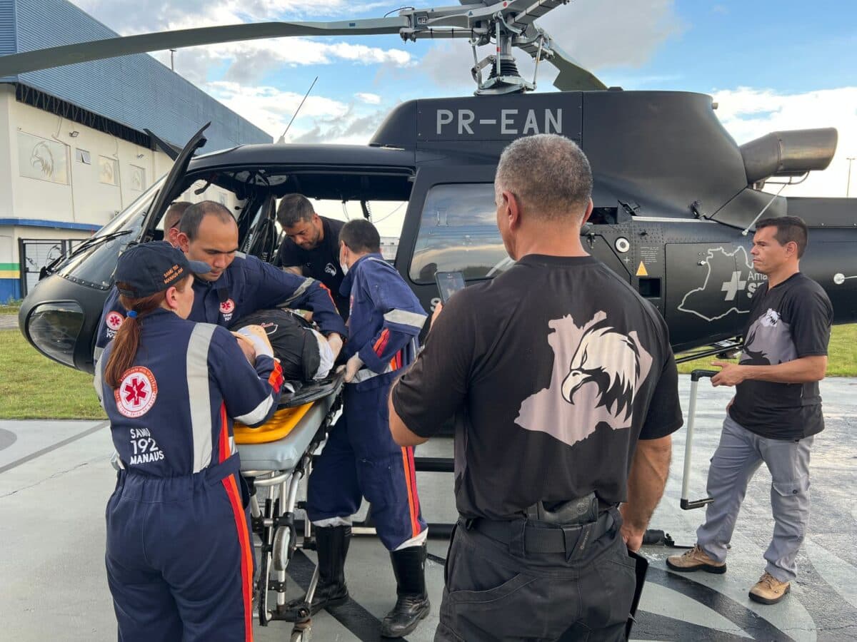 PM é resgatado de helicóptero após sofrer acidente na BR-319