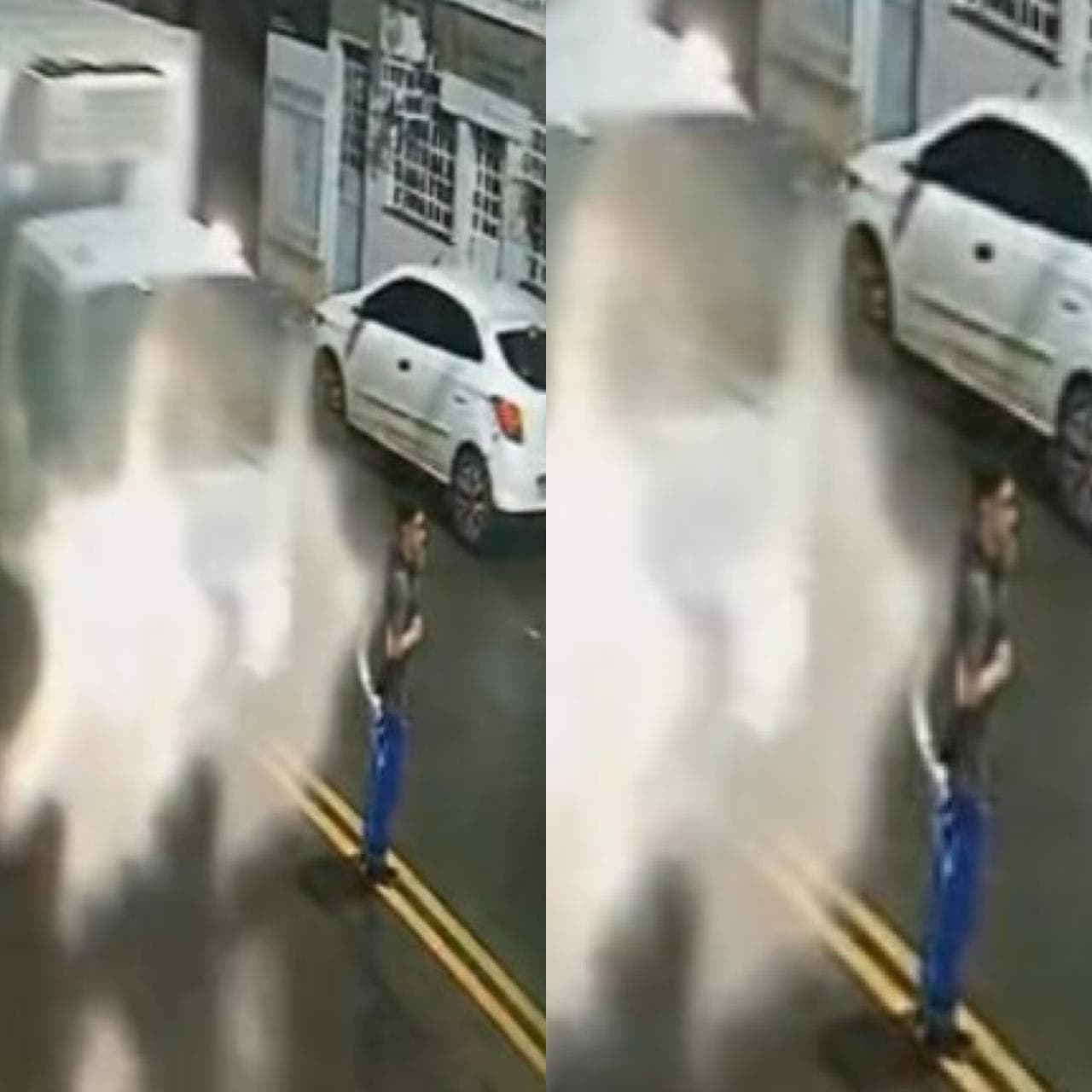 Vídeo mostra pedestre sendo atropelado por caminhão e escapando por pouco de ônibus em Manaus