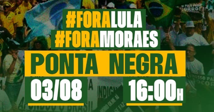 Políticos organizam manifestação a favor de Bolsonaro e contra Alexandre de Moraes em Manaus