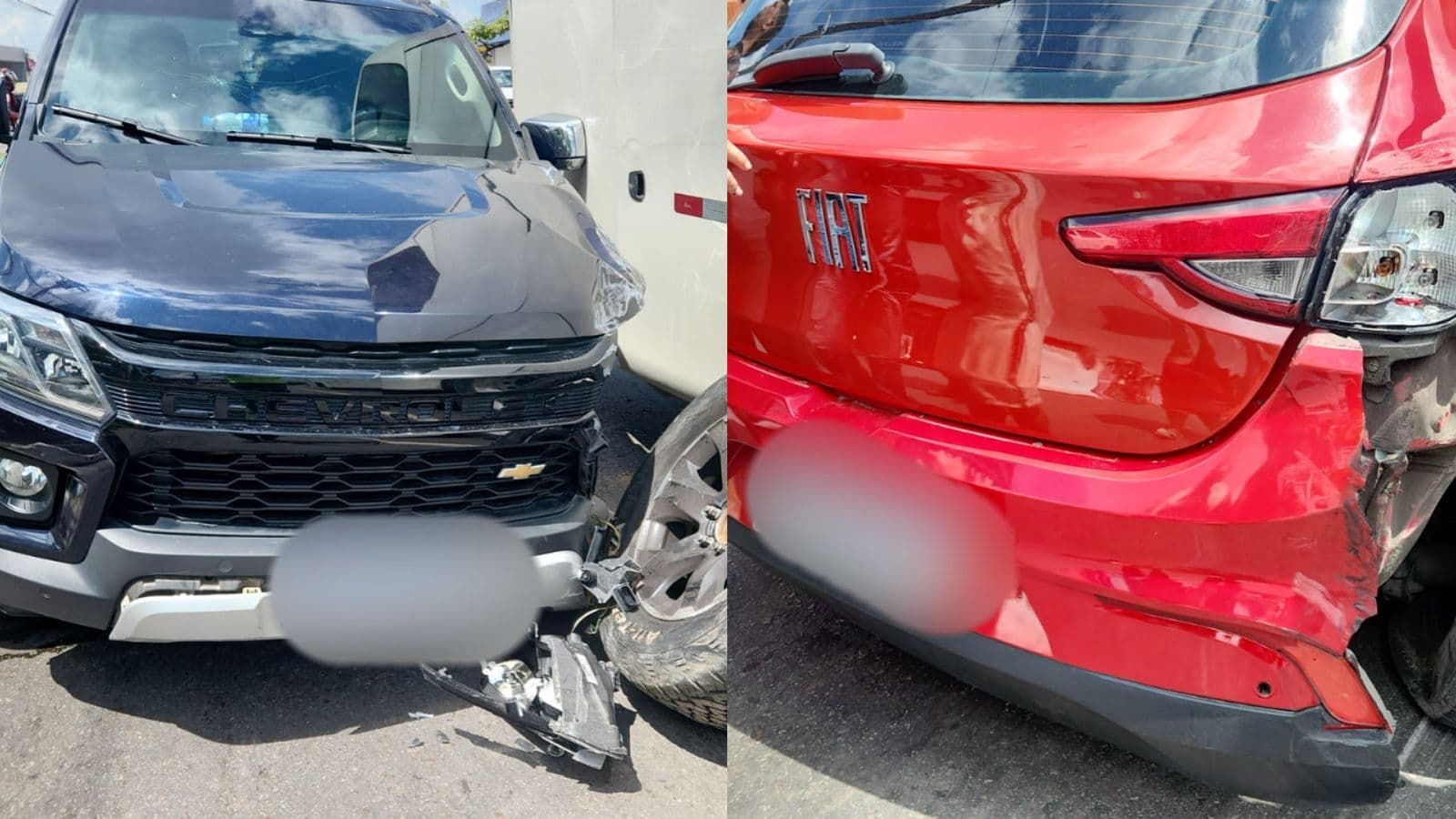 Acidente entre carros e ônibus deixa trânsito parado na Max Teixeira; veja imagens