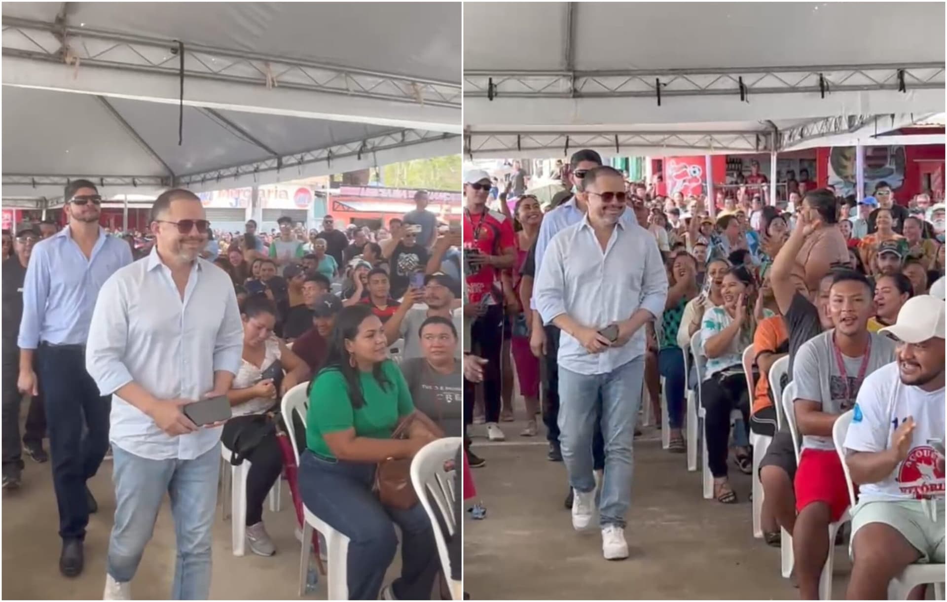 Em aparição pública, ex-prefeito de Barcelos é recebido ao coro de “Radinho”, atual gestor da cidade