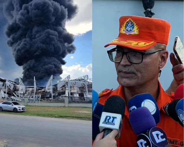Incêndio em fábrica no Distrito segue fora de controle em Manaus, aponta bombeiros