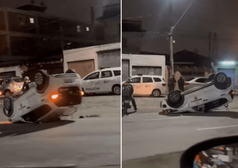 Técnico embriagado capota carro de empresa no litoral de SP e é preso