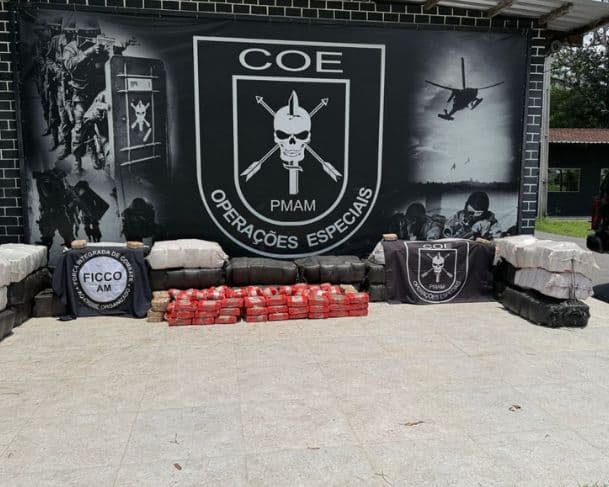 PMAM e FICCO/AM apreendem R$ 39 milhões em drogas durante operação no Rio Negro
