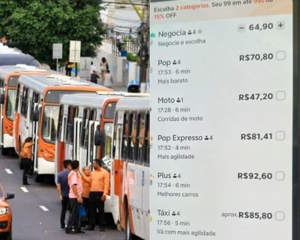 Paralisação do transporte público faz valores de corridas por aplicativo triplicarem