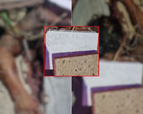 “X9 e jack”: Corpo de homem é encontrado no Nova Cidade e facção deixa recado em bilhete