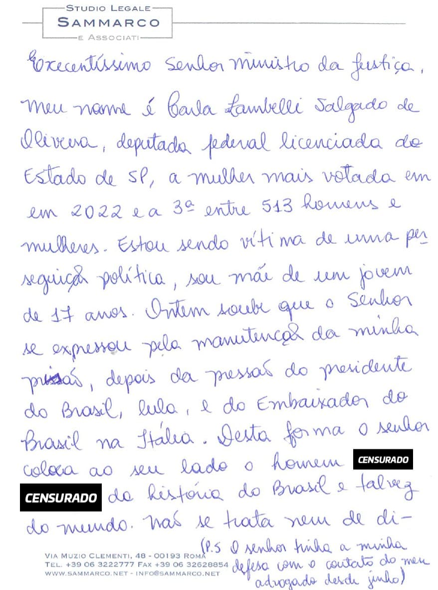 Carta Carla Zambelli