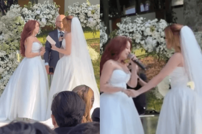 Mari Fernandez e Júlia Ribeiro oficializam união em cerimônia no interior de SP