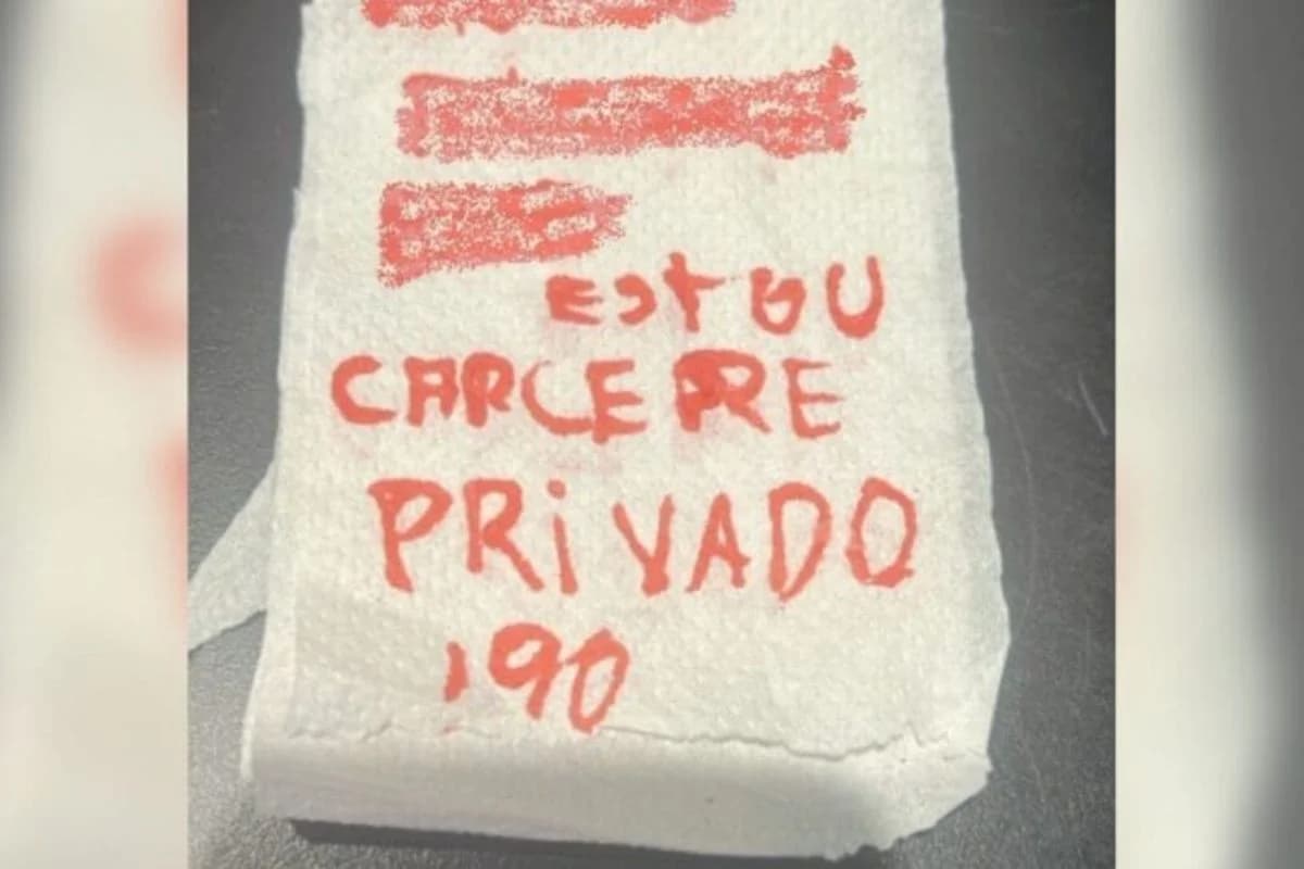 Mulher em cárcere privado deixa pedido de socorro em papel higiênico; veja