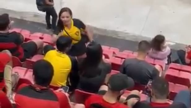 VÍDEO: Mulher flagra traição de companheiro em jogo do Sport x Ceará