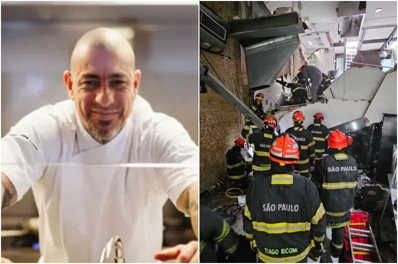 AGORA! Teto de restaurante em que chef Fogaça trabalha desaba em SP; pessoas ficam presas nos escombros
