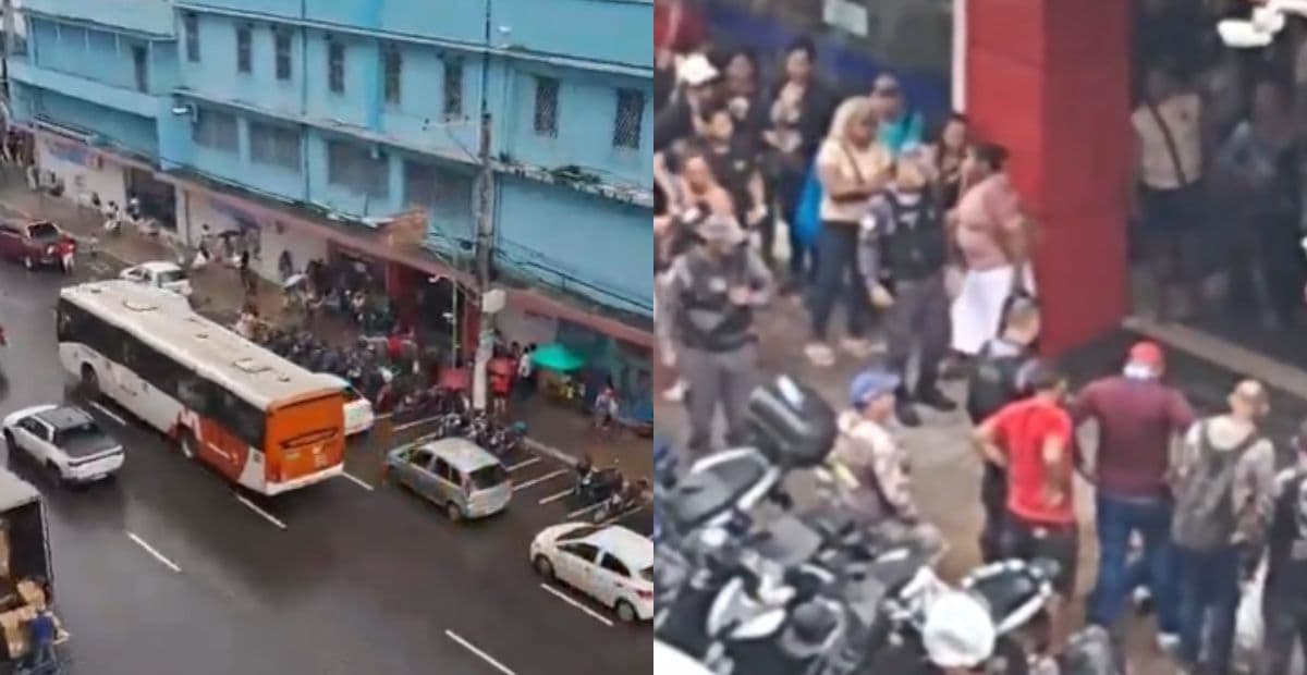 Homem é brutalmente agredido por grupo no Centro de Manaus; veja vídeo