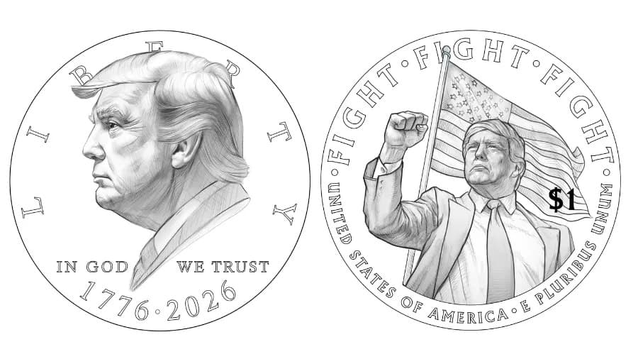 EUA divulgam rascunho de modelo da moeda de US$ 1 com rosto de Trump estampado