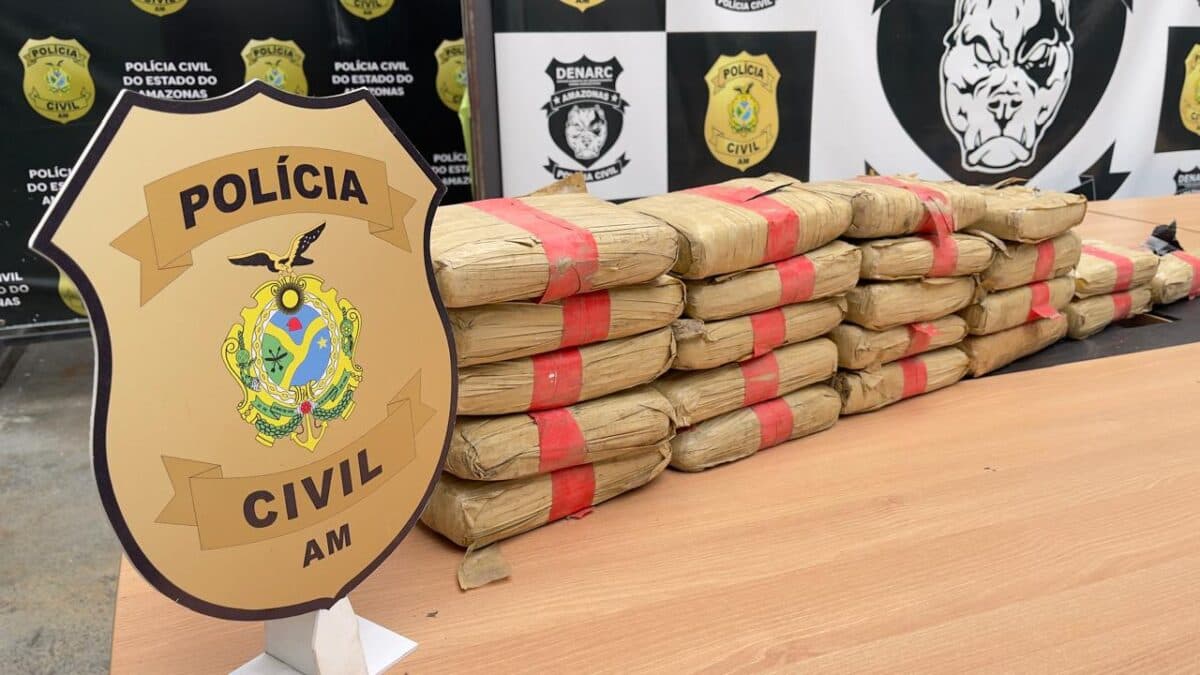 Carga de 300 kg de drogas da Colômbia é apreendida pela polícia em Manaus