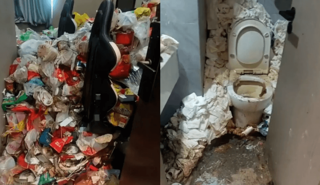 Hóspede passa dois anos isolado e deixa quarto de hotel gamer tomado por lixo