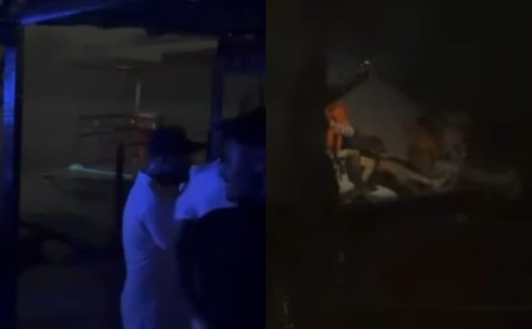 Ventania arrasta flutuante para o meio do rio durante temporal em Manaus