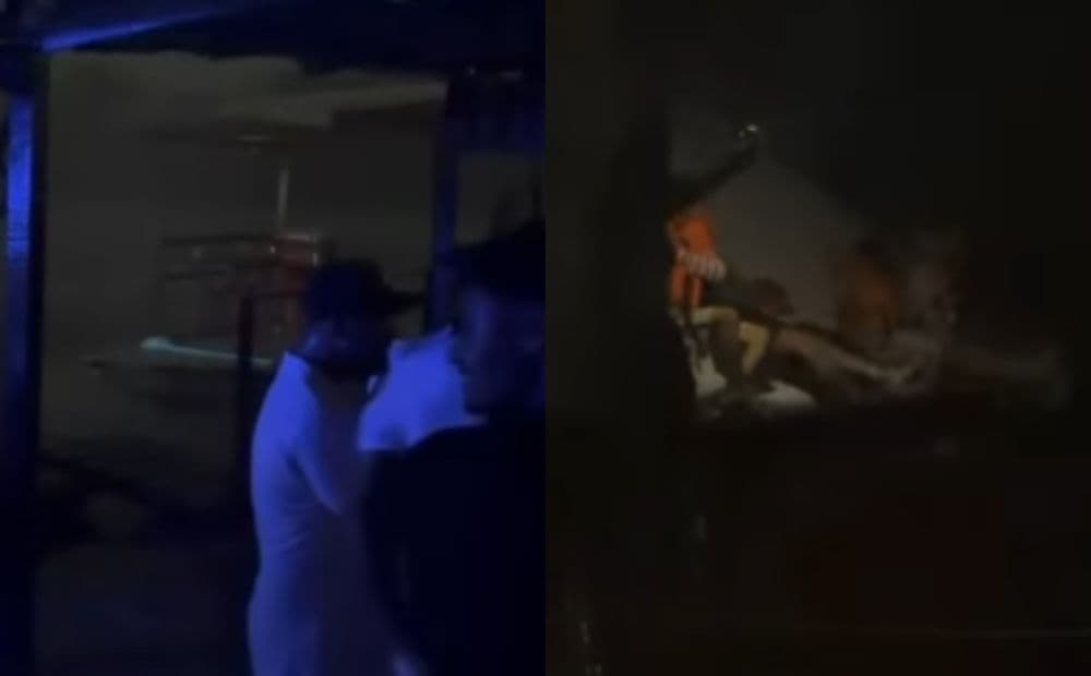 Ventania arrasta flutuante para o meio do rio durante temporal em Manaus