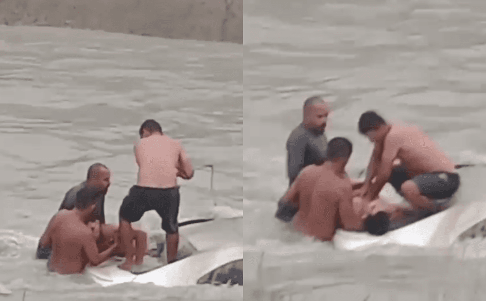 Jovem perde o controle e cai com carro em igarapé na zona Sul de Manaus