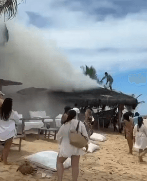 Incêndio atinge bar de resort frequentado por famosos em Trancoso