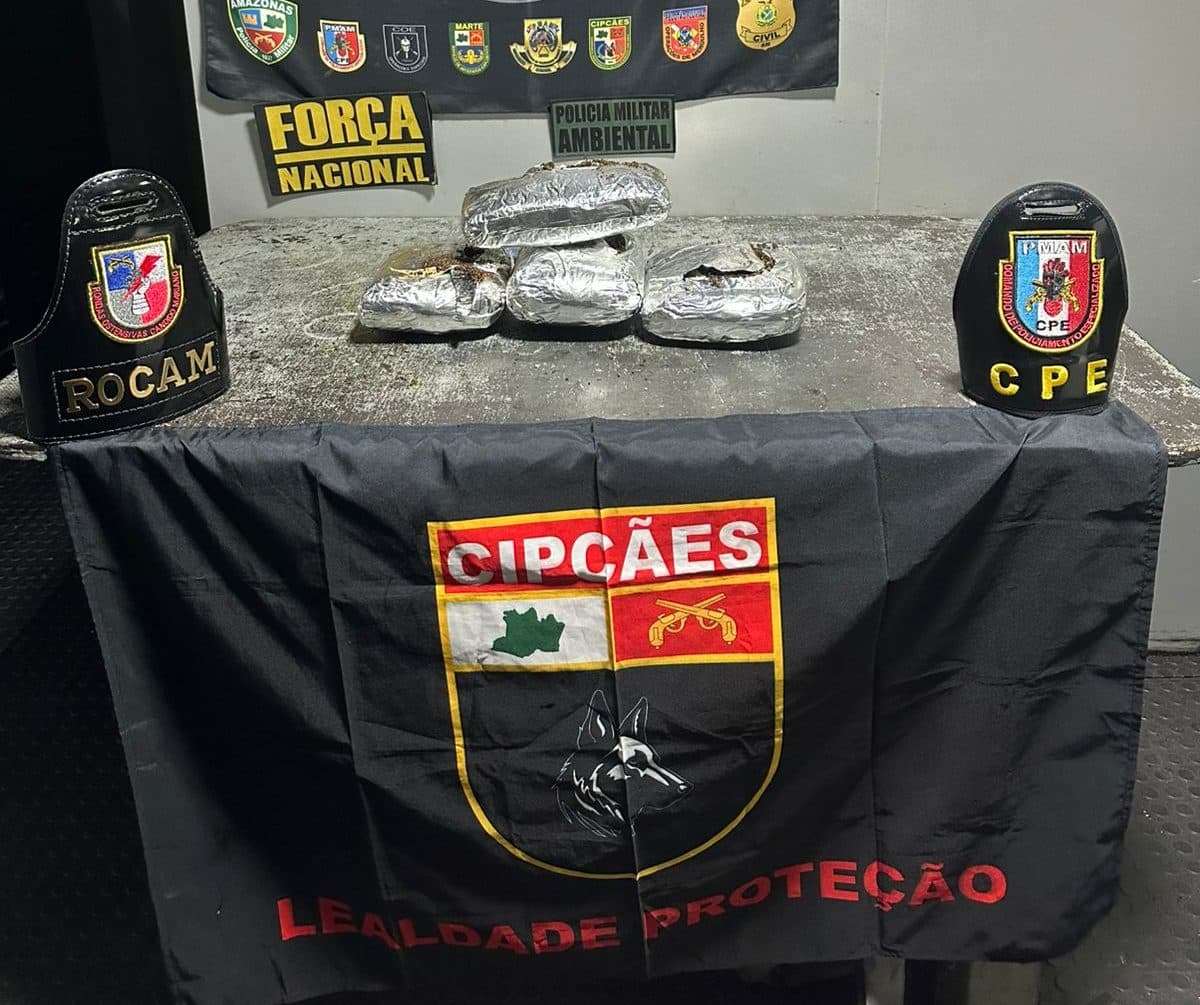 Traficante é preso com drogas avaliadas em R$ 160 mil em barco no Amazonas