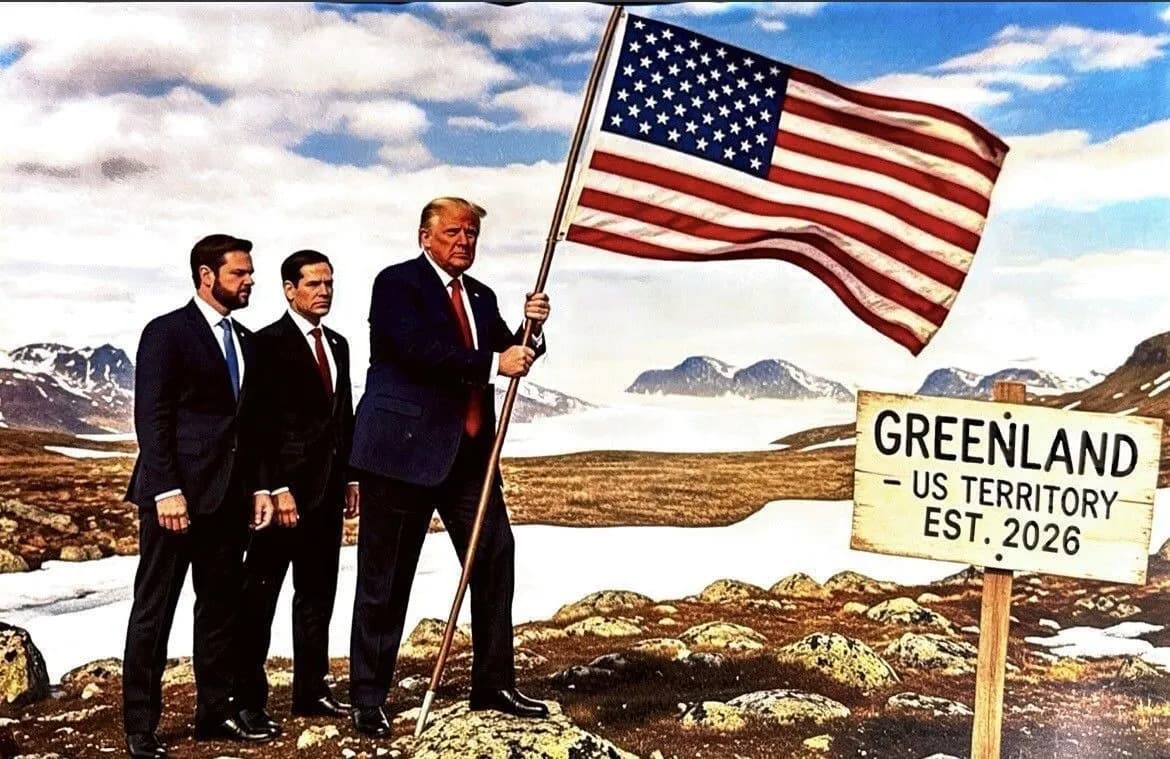 Trump publica imagem criada por IA cravando bandeira americana na Groenlândia