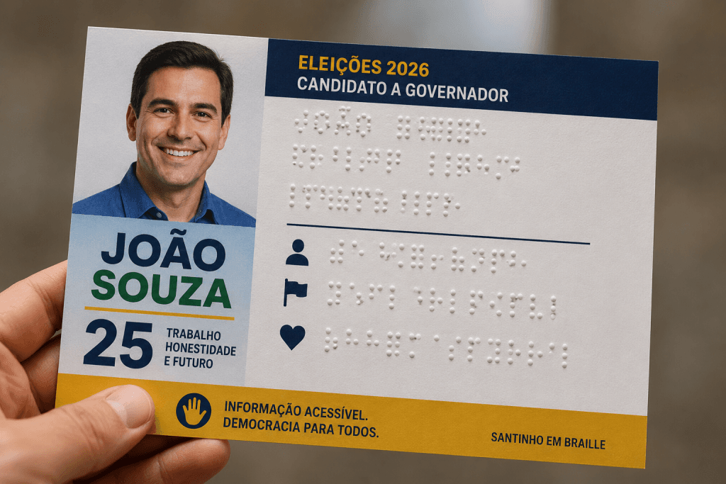 Santinhos em Braille serão obrigatórios nas eleições majoritárias de 2026