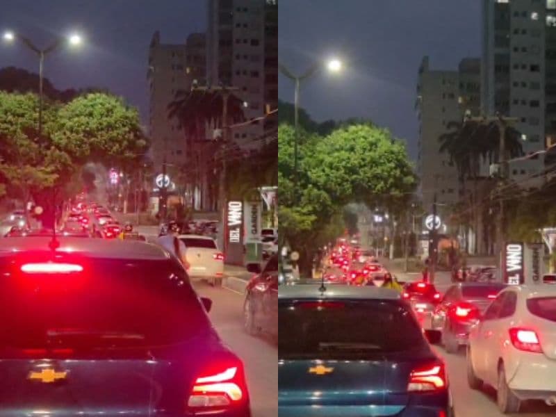 Trânsito fica congestionado durante manifestação na Ponta Negra